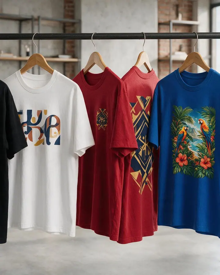 Camisas personalizadas com diferentes estampas urbanas